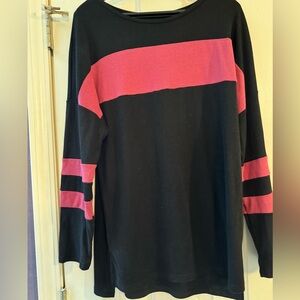 Black shirt with pink strip